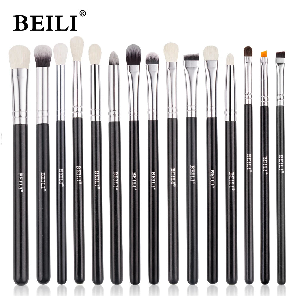BEILI Black Makeup Brush Sets Professional Natural Goat Fiber Hair Brush Foundation Kakubi Contour Eyeshadow Beauty Tool Brochas