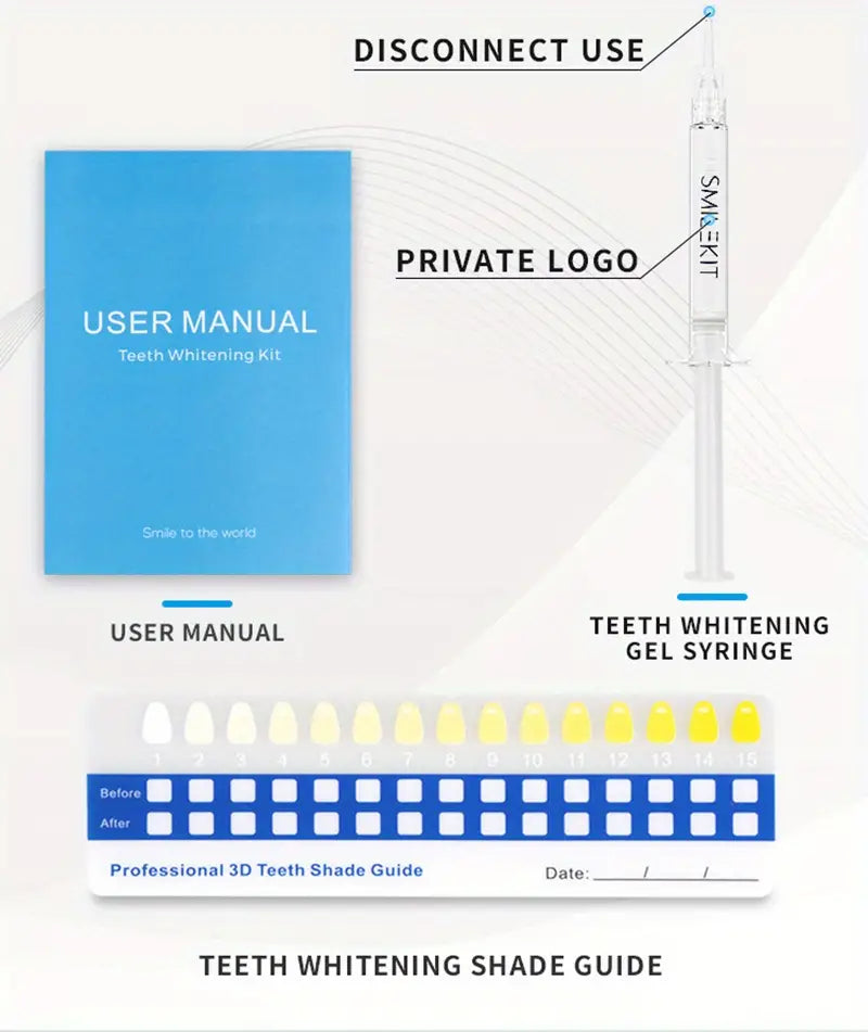 Teeth Whitening Kit with LED Light and Gel (4pcs)